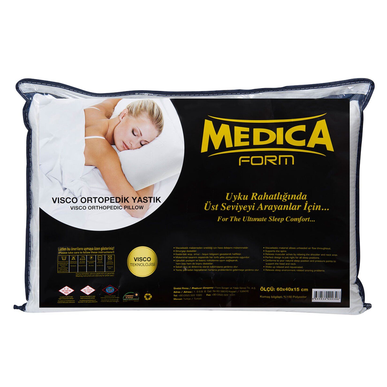 Medicaform Visco Ortopedik Yastık 60 x 40 x 15 Cm