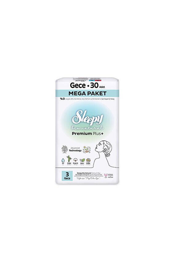 Sleepy Bio Ped Natural Gece Mega 30'lu