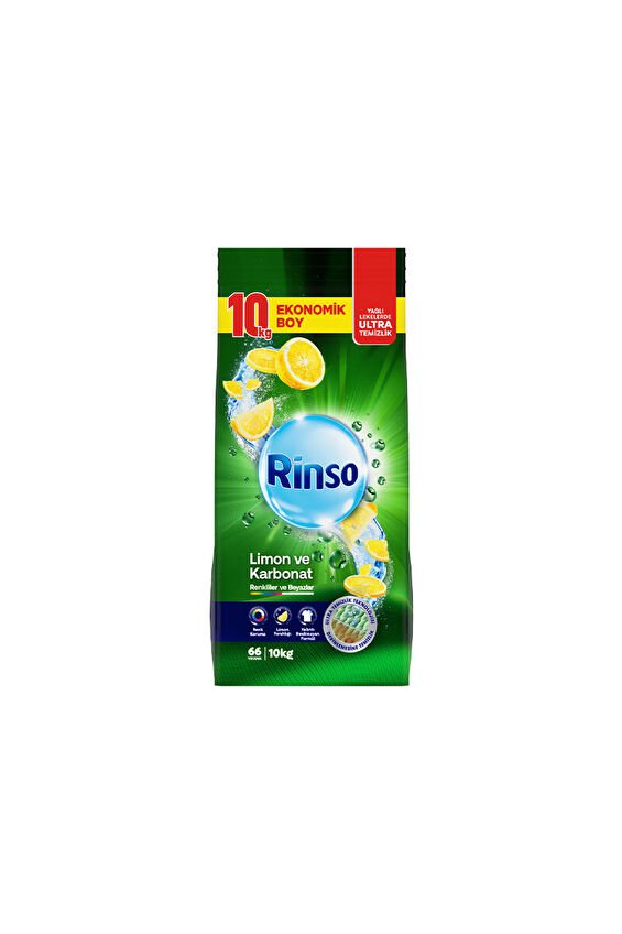 Rinso Toz Deterjan 10 kg Renkli + Beyaz Limon Karbonat