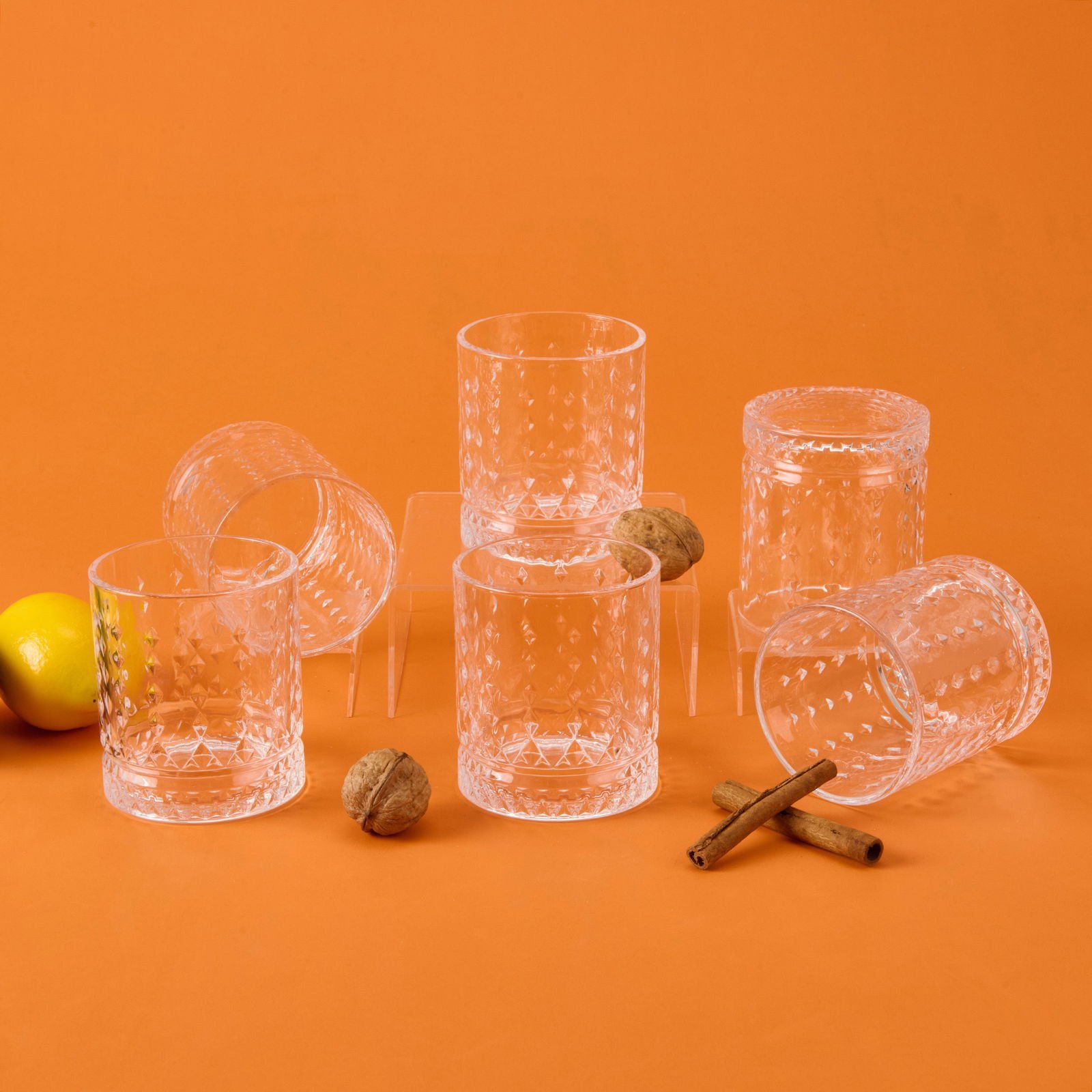 Vanni 6'lı Cam Su Bardağı - Şeffaf - 450 ml