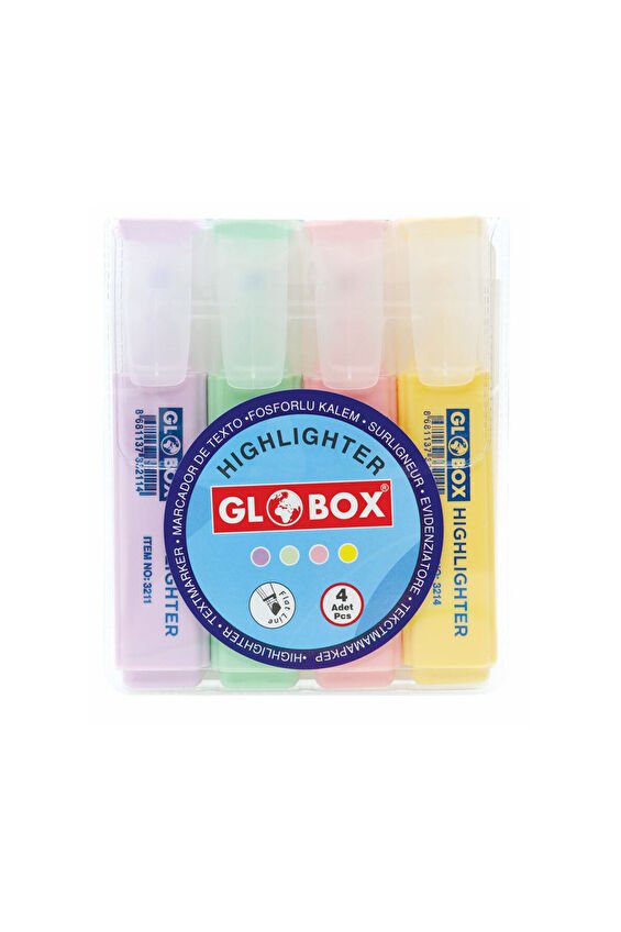 Globax Pastel Fosforlu Kalem 4 lü
