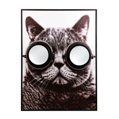Deco Cat Aynalı Kanvas Tablo - Renkli - 75x100 cm