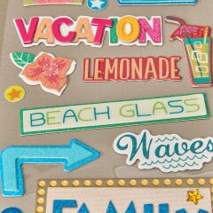 3D Tatil Baskılı Sticker - Asorti