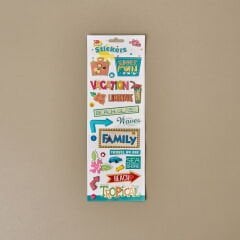 3D Tatil Baskılı Sticker - Asorti