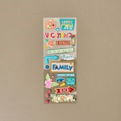 3D Tatil Baskılı Sticker - Asorti