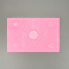 Büyük Boy Silikon Hamur Açma Matı - Pembe - 65x45 cm