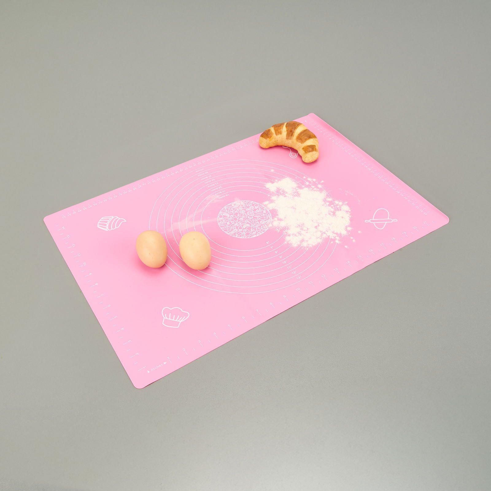Büyük Boy Silikon Hamur Açma Matı - Pembe - 65x45 cm