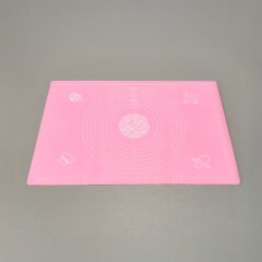 Büyük Boy Silikon Hamur Açma Matı - Pembe - 65x45 cm