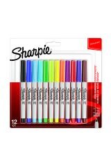 Sharpie Ultra Fine, Süper ince metal çerçeveli uç, 12'li Karisik