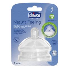 Natural Feeling Silikon Biberon Emziği 2li 4 ay+ Ayarlanabilir Akış 1 Adet