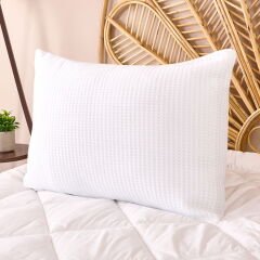 Soft Thunder Kapitoneli Yastık Alezi - Beyaz - 50x70 cm