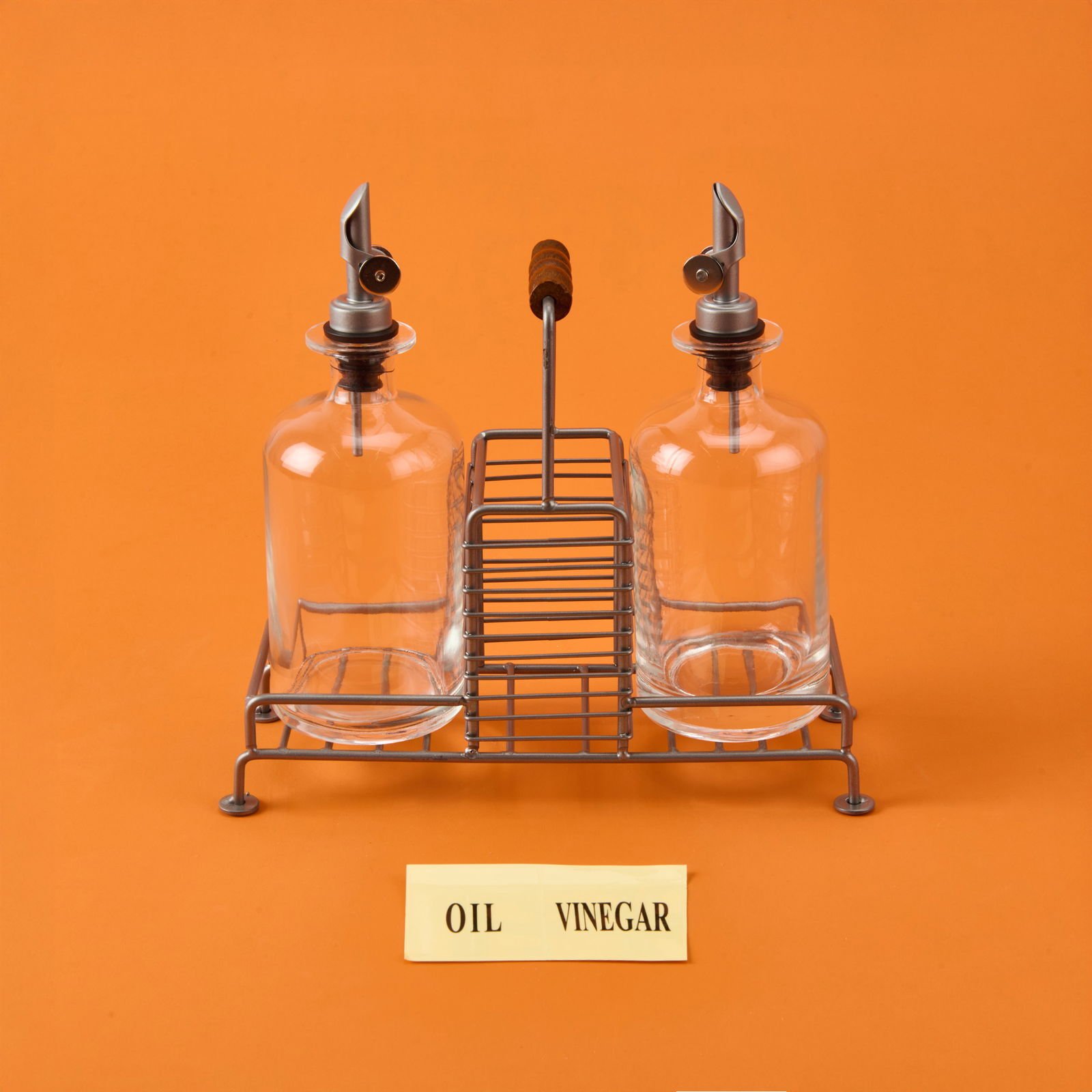 Julia Metal 2'li Cam Yağlık - Şeffaf / Siyah - 200 ml