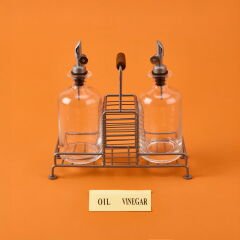 Julia Metal 2'li Cam Yağlık - Şeffaf / Siyah - 200 ml