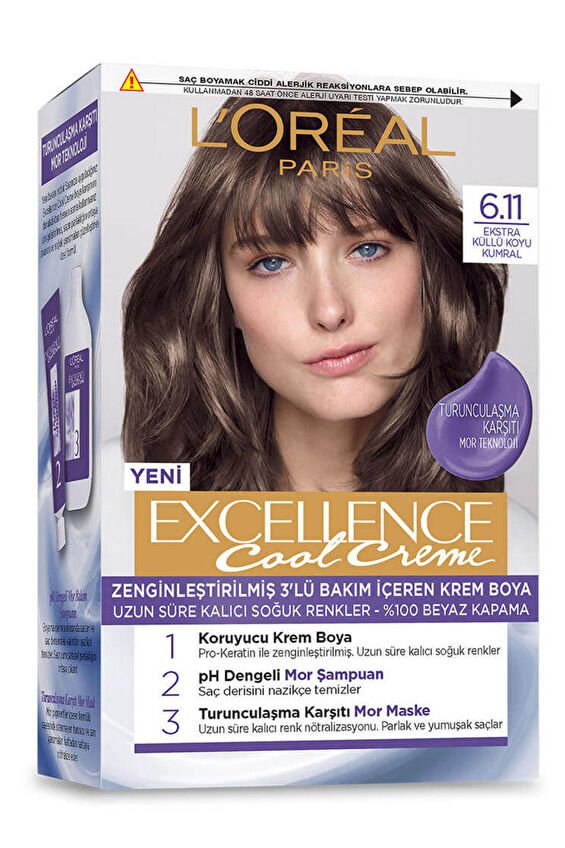 Excellence Saç Boyası Cool Creme 6.11 Ekstra Küllü Koyu Kumral