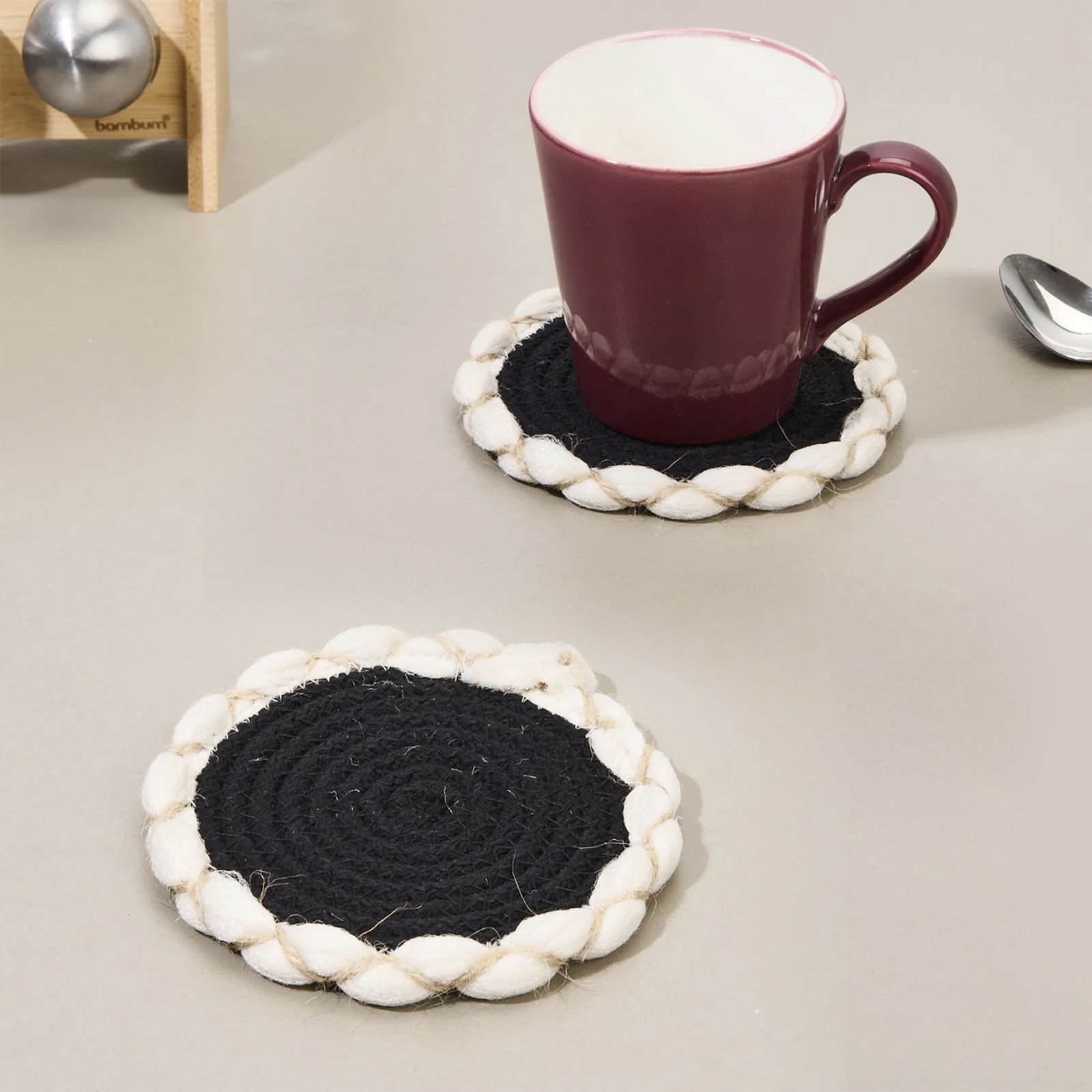 Soft Laetus Bardak Altlığı - Siyah - 13x13 cm