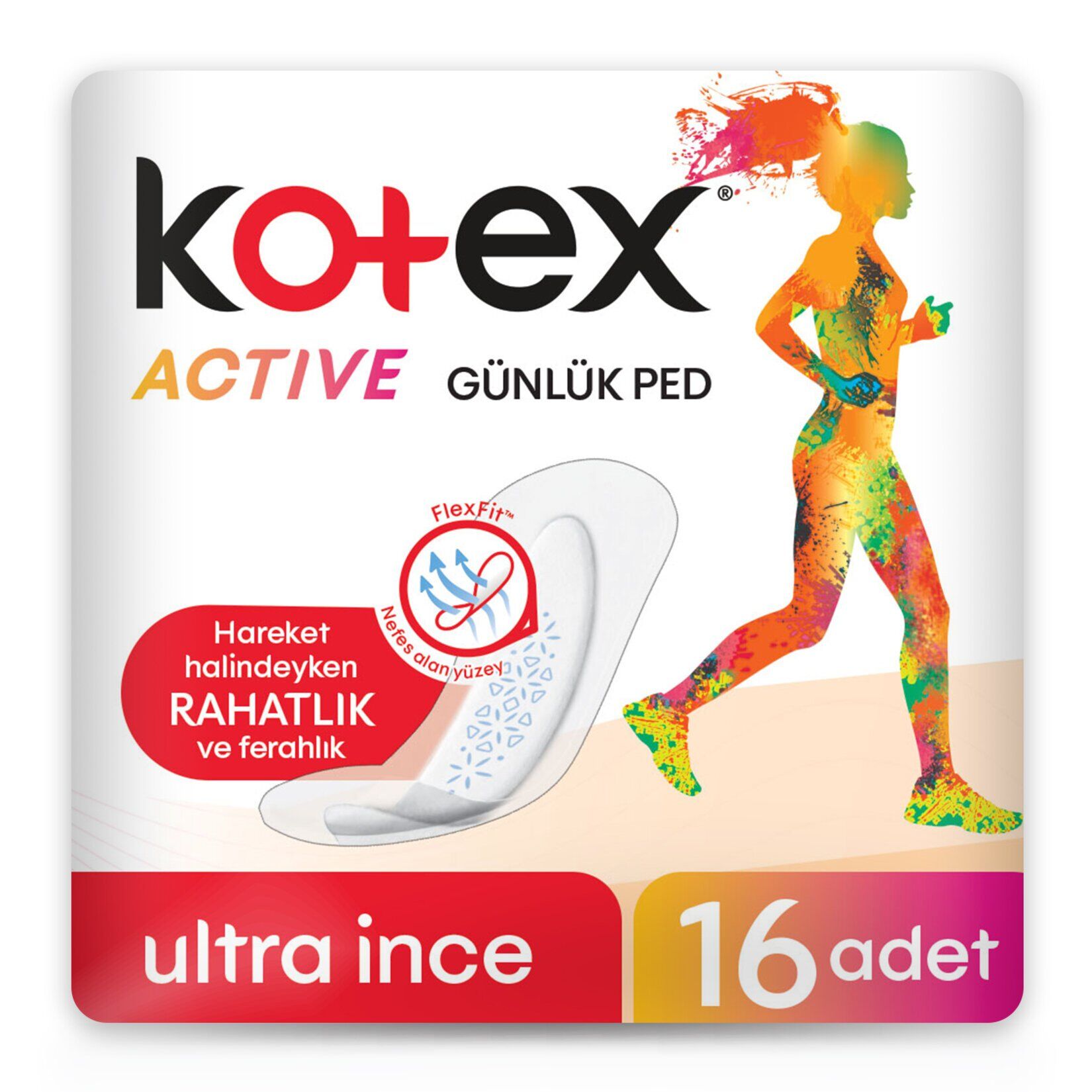 Kotex Active Ultra İnce Günlük Ped 16'lı