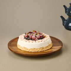 Akasya Yuvarlak Dönerli Sunumluk - Kahverengi - 35 cm