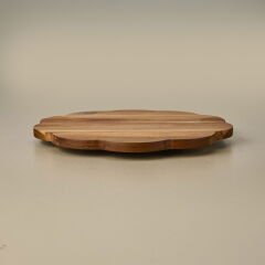 Akasya Dalgalı Dönerli Sunumluk - Kahverengi - 35 cm
