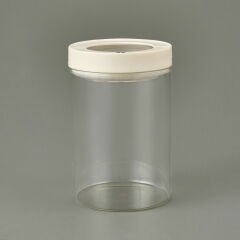 Vakumlu Erzak Kavanozu - Beyaz / Şeffaf - 1400 ml