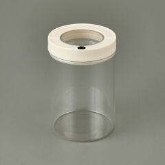 Vakumlu Erzak Kavanozu - Beyaz / Şeffaf - 1400 ml