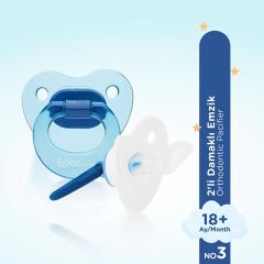439 Wee Baby 2'li Damaklı Emzik No:3 Mavi 1 Adet