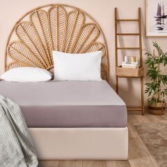 Soft Tek Kişilik Lastikli Çarşaf - Açık Gri - 120x200 cm