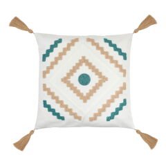 Soft Etnik Punch Kırlent - Yeşil - 45x45 cm