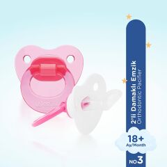 439 Wee Baby 2'li Damaklı Emzik No:3 Pembe 1 Adet