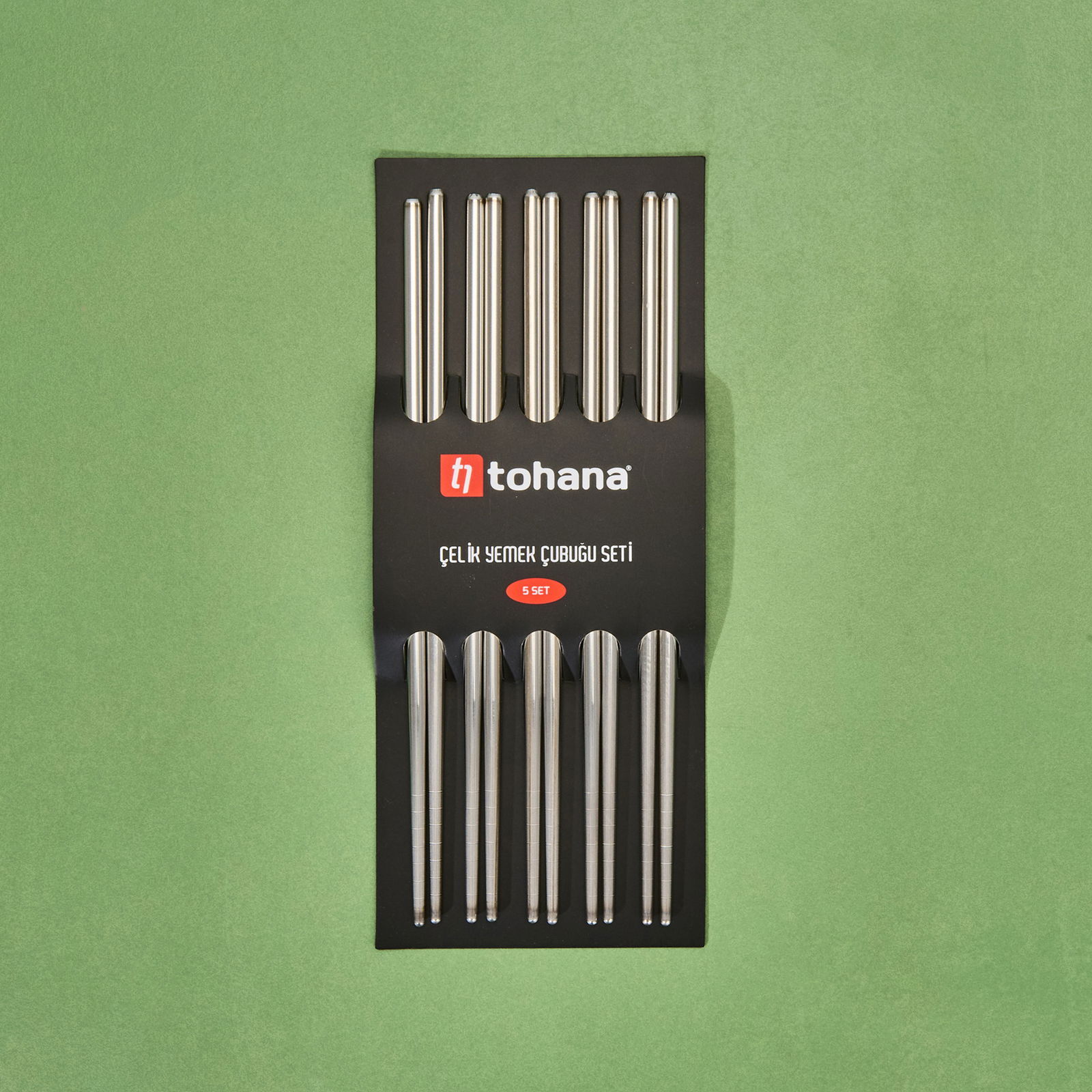 Çelik Yemek Çubuğu - Gri - 22,5 cm