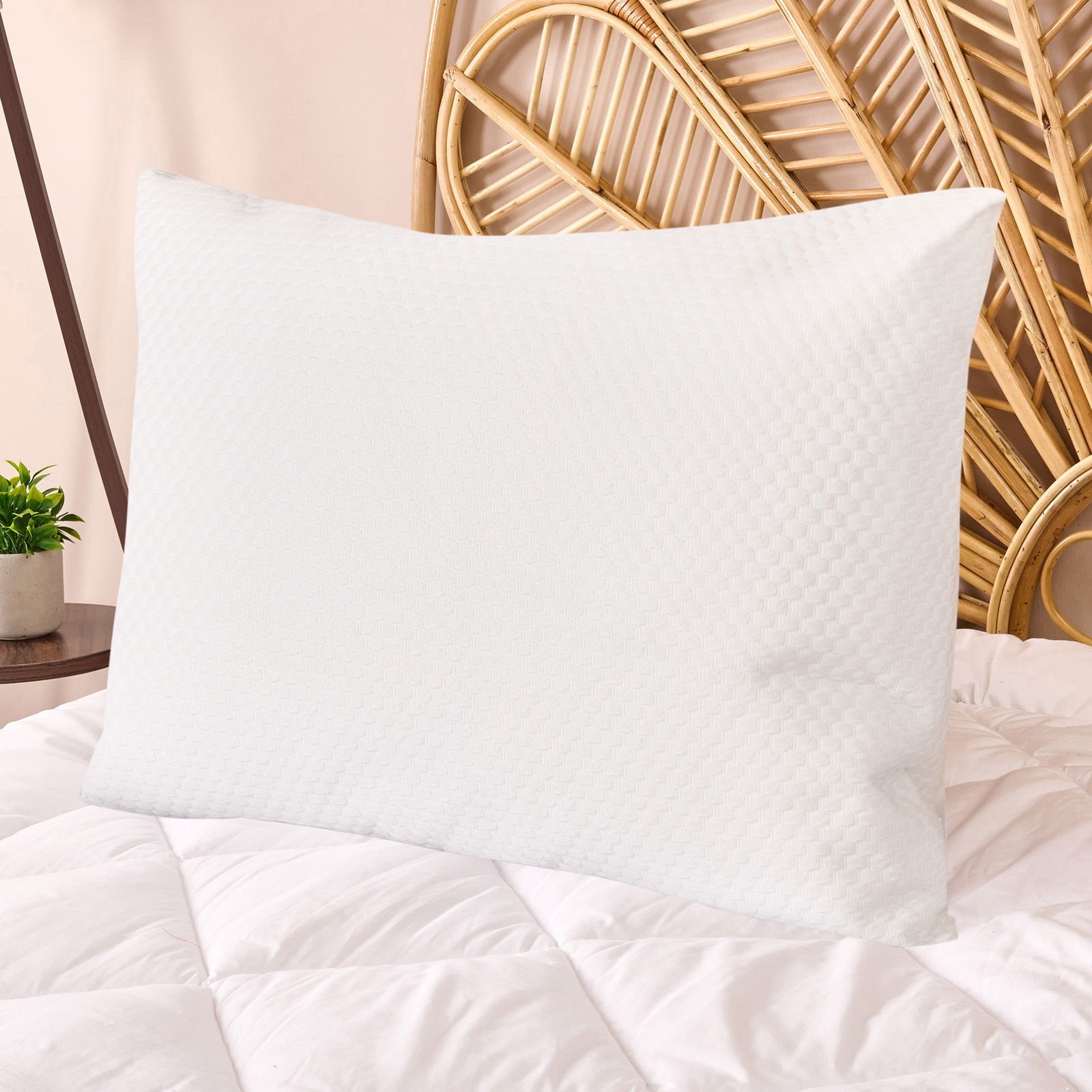 Soft Minik Kapitoneli Sıvı Geçirmez Yastık Alezi - Beyaz - 50x70 cm