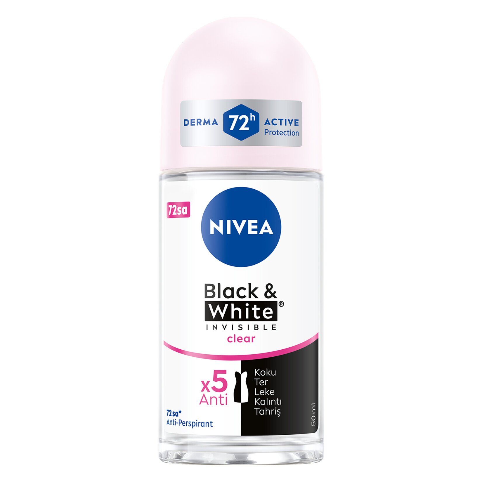 NIVEA Kadın Roll-on Deodorant BlackWhite Clear 72 Saat Anti-perspirant Koruma 50ml