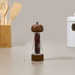 Karabiber Değirmeni - Şeffaf / Kahverengi - 19 cm