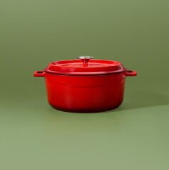 Döküm Tencere - Kırmızı - 28 cm