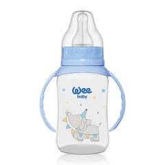 744 Wee Baby Kulplu PP Biberon 150ml Mavi 1 Adet
