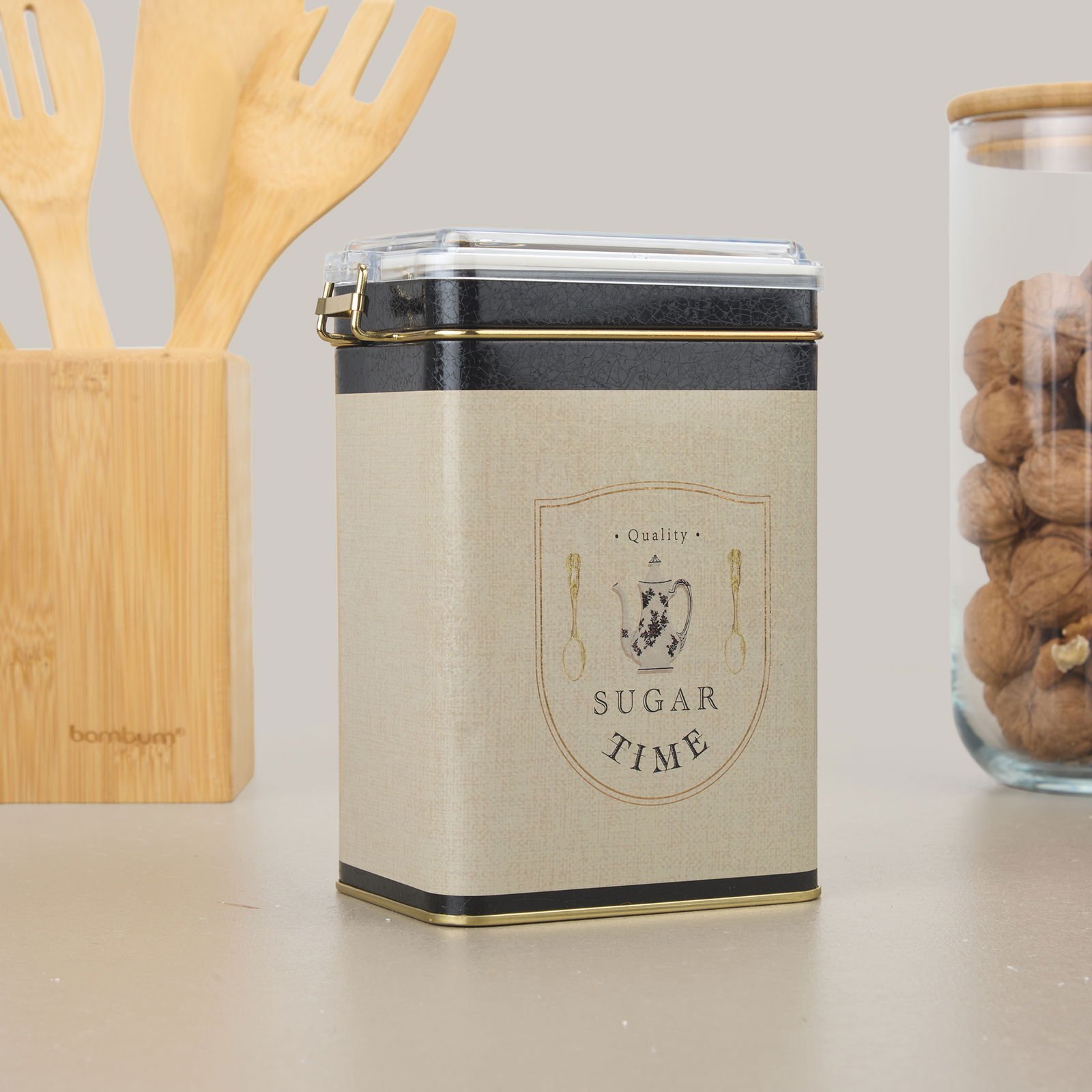 Azura Sugar Metal Saklama Kabı - Renkli - 7,5x10x15 cm