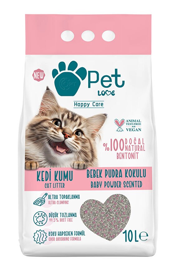 Petlove Kedi Kumu Bebek Pudra Kokulu 10lt