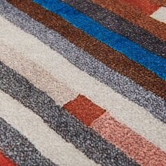 Desenli Yuvarlak Halı - Renkli - 90x90 cm