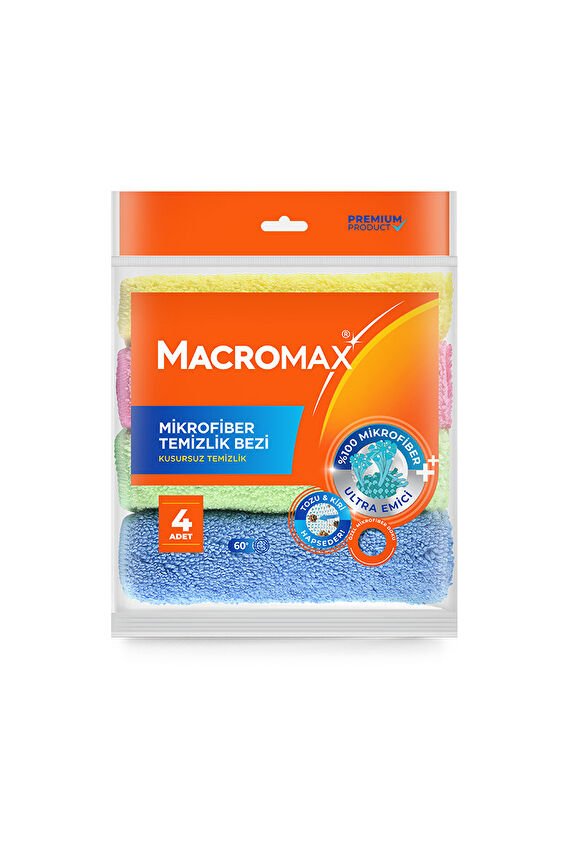 Macromax Mikrofiber Temizlik Bezi 4 Lü