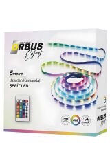 Orbus Uzaktan Kumandalı Şerit Led 5 Metre RGB Fişli