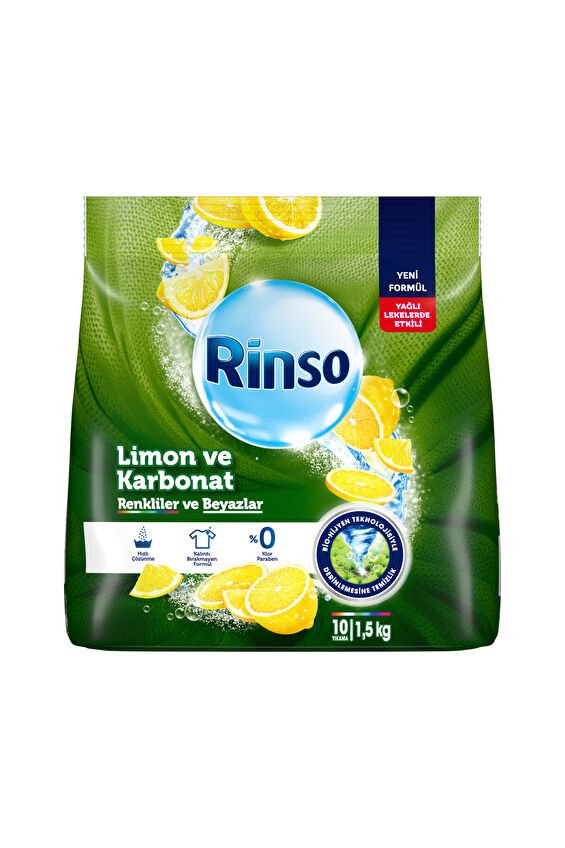 Rinso Limon Karbonat 1,5 kg Renkli+Beyaz