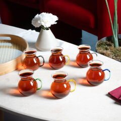 Keyf-i Ala 6'lı Kulplu Çay Bardağı - Şeffaf