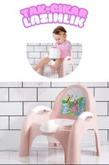 LAZIMLIK  PEMBE RENKLİ VE DESENLİ RAHAT OTURUŞ SAĞLAYAN ÇOCUK TAK ÇIKAR  LAZIMLIĞI