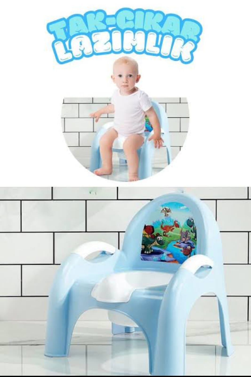 LAZIMLIK TAK ÇIKAR MAVİ DESENLİ RAHAT OTURUŞLU ÇOCUK LAZIMLIĞI