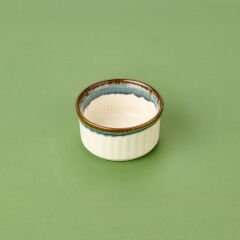 Porselen Sufle Kabı - Mavi - 9 cm