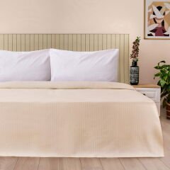 Soft Sable Çift Kişilik Pike - Bej - 200x220 cm