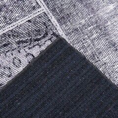 Kadife Patchwork Halı - Gri - 80x150 cm