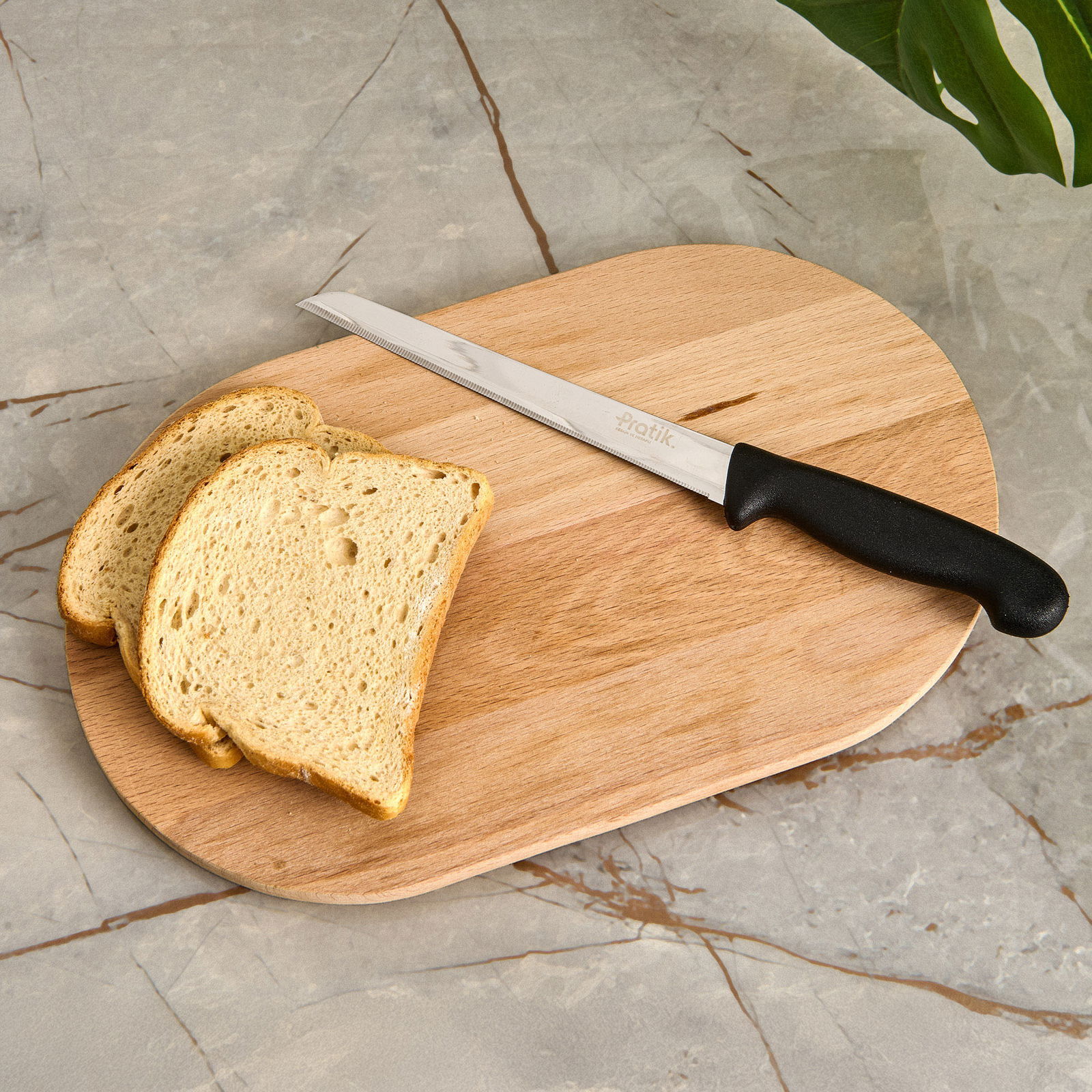 İnce Dişli Ekmek Bıçağı - Siyah - 17 cm