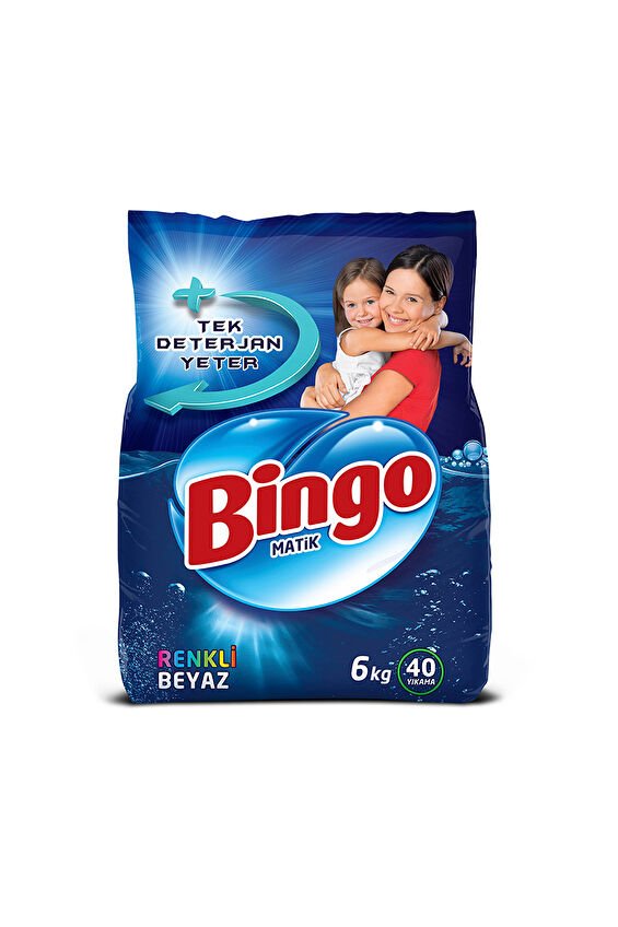 Bingo Çamaşır Deterjanı 6 kg Beyaz + Renkli