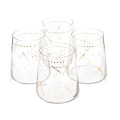 Dragonfly 4'lü Su Bardağı - Renkli - 420 ml