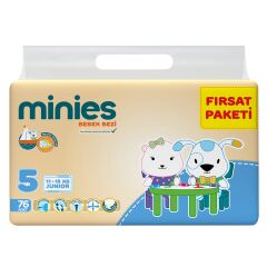 Minies Fırsat Paketi 5 No Junior 11-18 Kg 76'lı